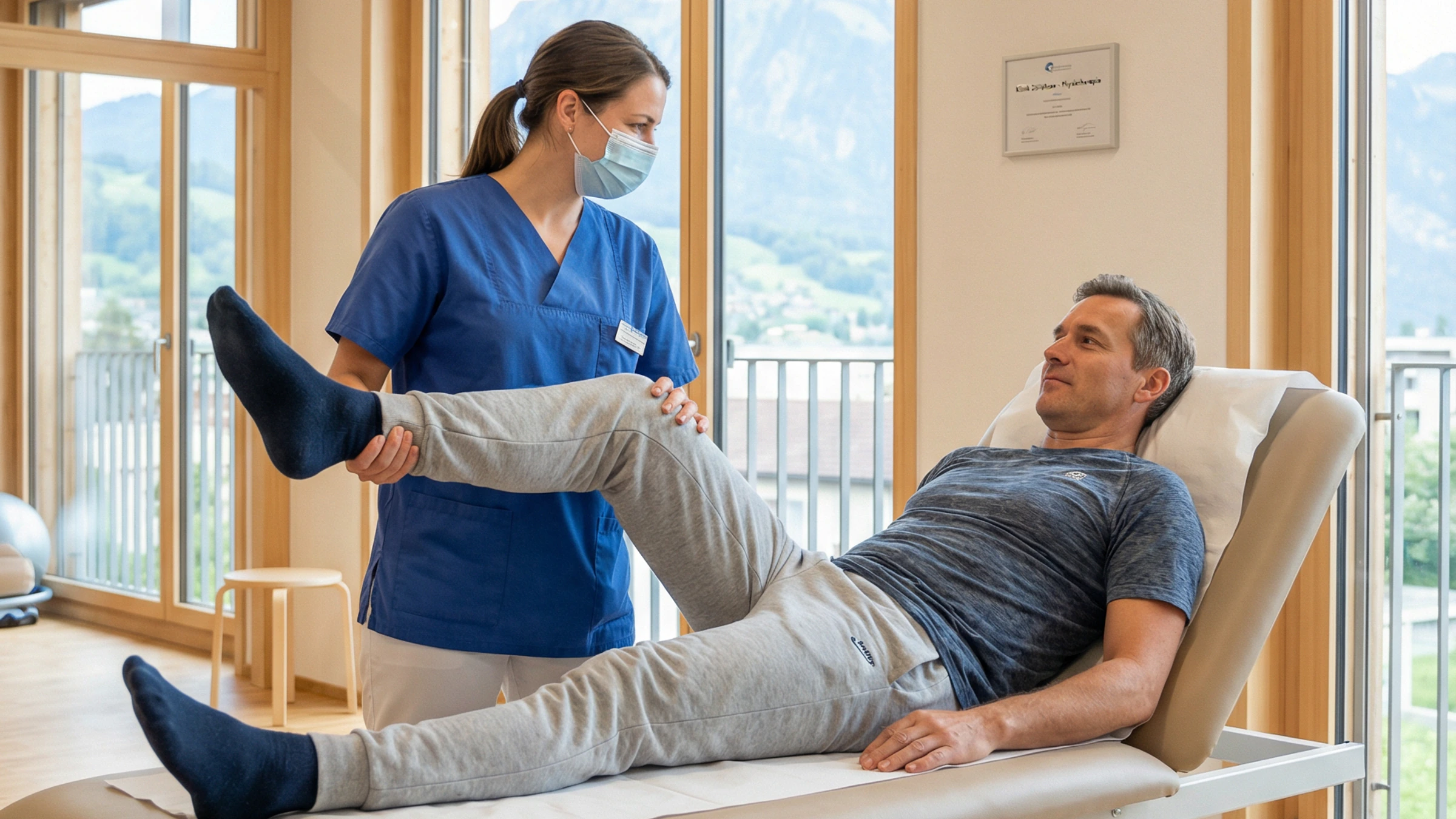 Moderne Physiotherapie-Praxis für die Behandlung von Ischiasschmerzen