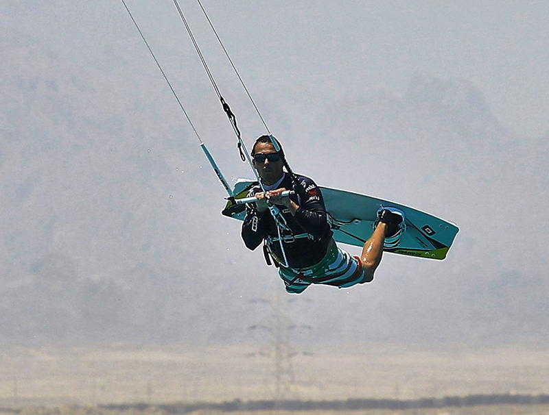 Patient surfing in Soma Bay